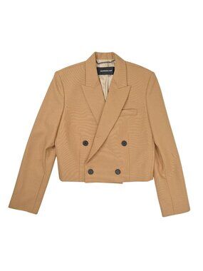 Barbara Bui Crop Suiting Jacket in Brown